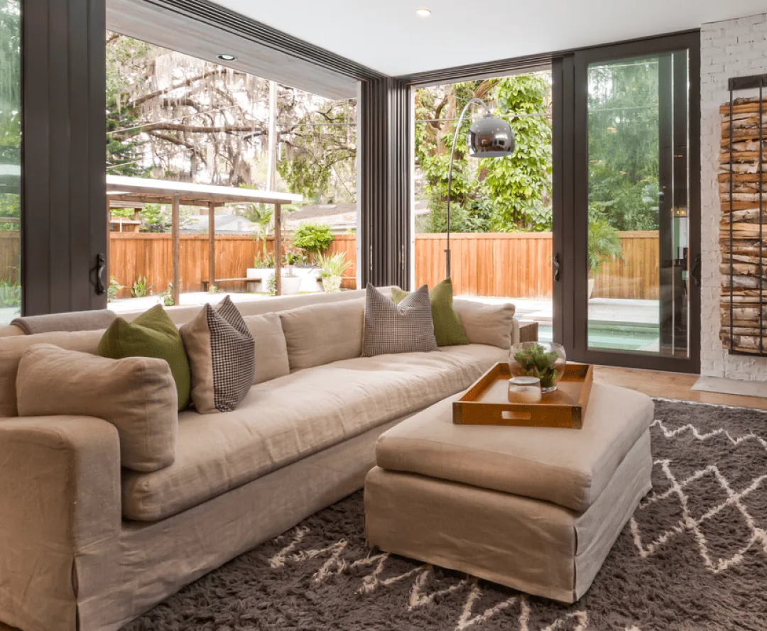 Corner Living Room Sliding Doors
