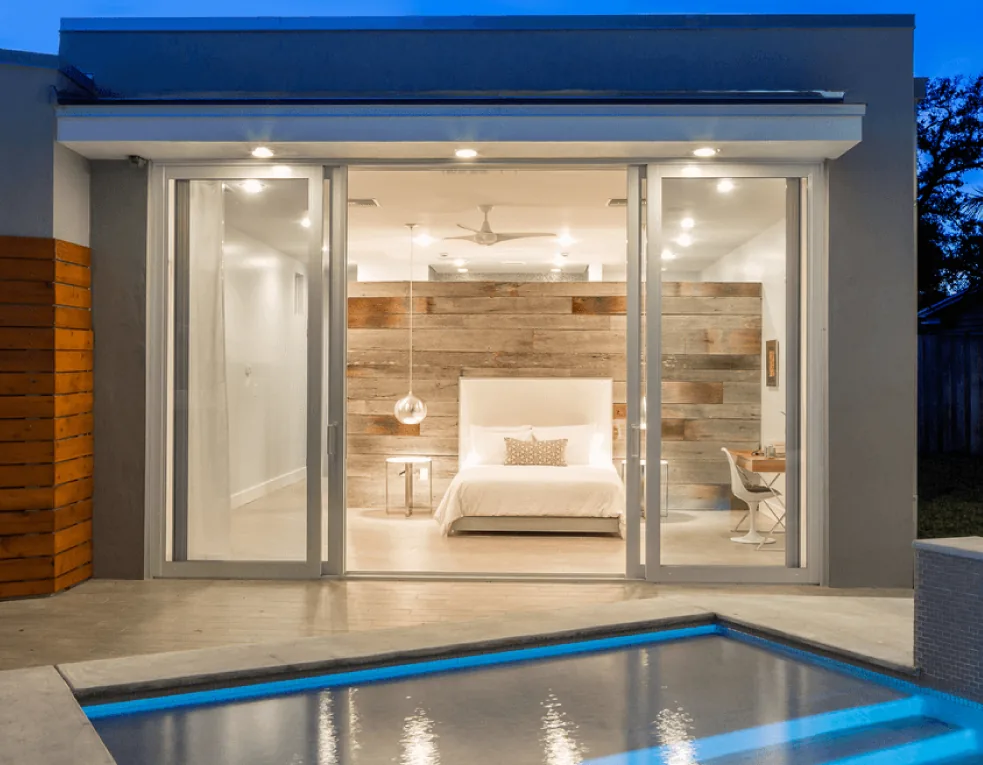 Modern Poolside Sliding Doors